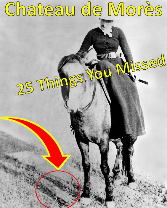 A woman sitting sideways on a horse. the woman is wearing a dress with a belt that possibly has bullets in it.