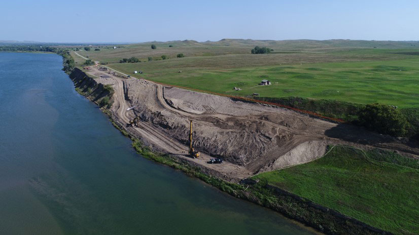 The immense scale of the area in need of stabilization at Double Ditch can be seen in this drone image